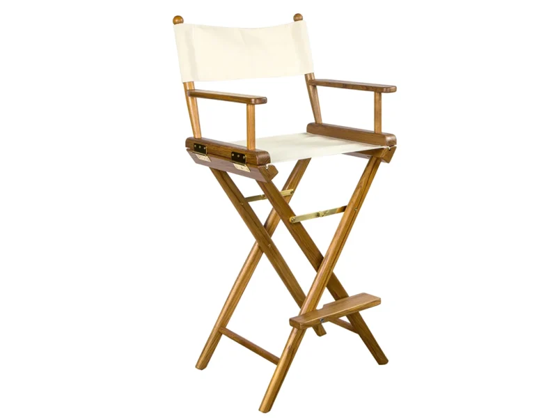 Whitecap Captain's Chair w/Natural Seat Covers - Teak