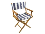 Whitecap Director's Chair w/Navy & White Cushion - Teak