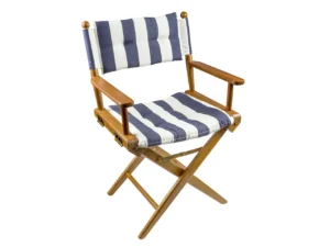 Whitecap Director's Chair w/Navy & White Cushion - Teak