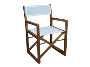 Whitecap Director's Chair w/White Batyline Fabric - Teak