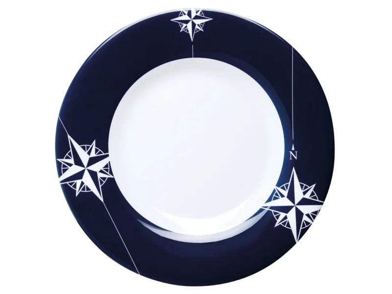 Marine Business Melamine Non-Slip, Flat, Round Dinner Plate - NORTHWIND - 10" Set of 6