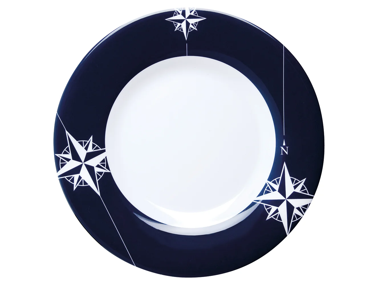 Marine Business Melamine Non-Slip, Flat, Round Dinner Plate - NORTHWIND - 10" Set of 6