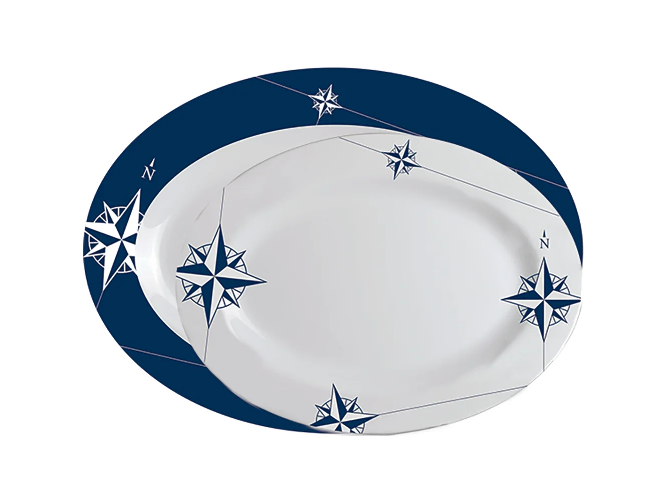 Marine Business Melamine Oval Serving Platters Set - NORTHWIND - Set of 2