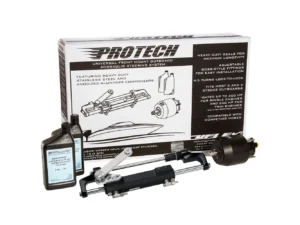 Uflex PROTECH 1.1 Front Mount OB Hydraulic System - Includes UP28 FM Helm, Oil & UC128-TS/1 Cylinder - No Hoses