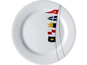 Marine Business Melamine Non-Slip, Flat, Round Dinner Plate - REGATA - 10" Set of 6