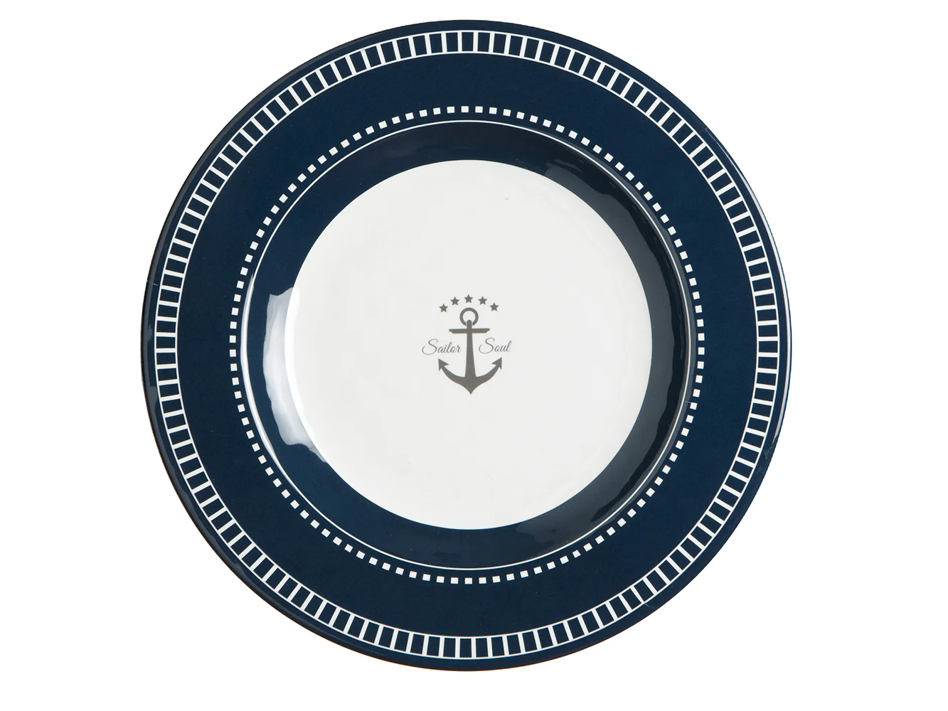 Marine Business Melamine Round Dessert Plate - SAILOR SOUL - 7" Set of 6