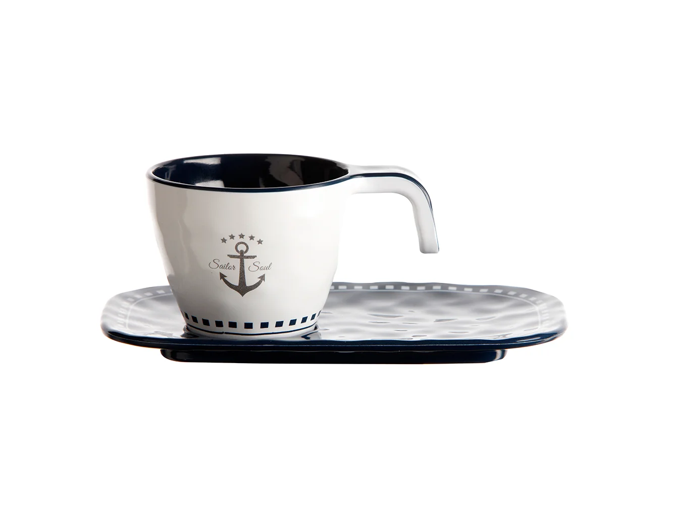 Marine Business Melamine Espresso Cup & Plate Set - SAILOR SOUL - Set of 6