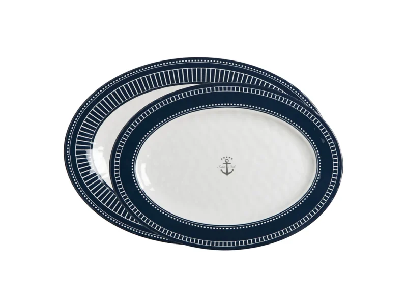 Marine Business Melamine Oval Serving Platters Set - SAILOR SOUL - Set of 2