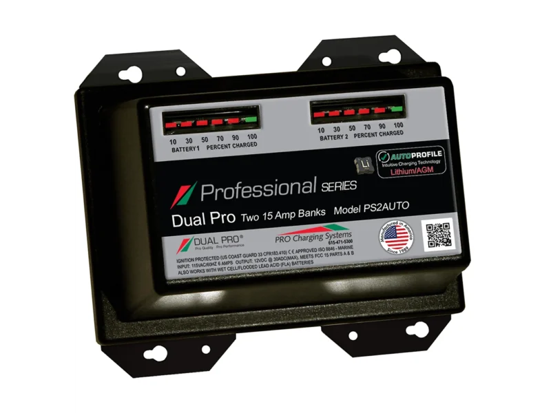 Dual Pro PS2 Auto 15A - 2-Bank Lithium/AGM Battery Charger