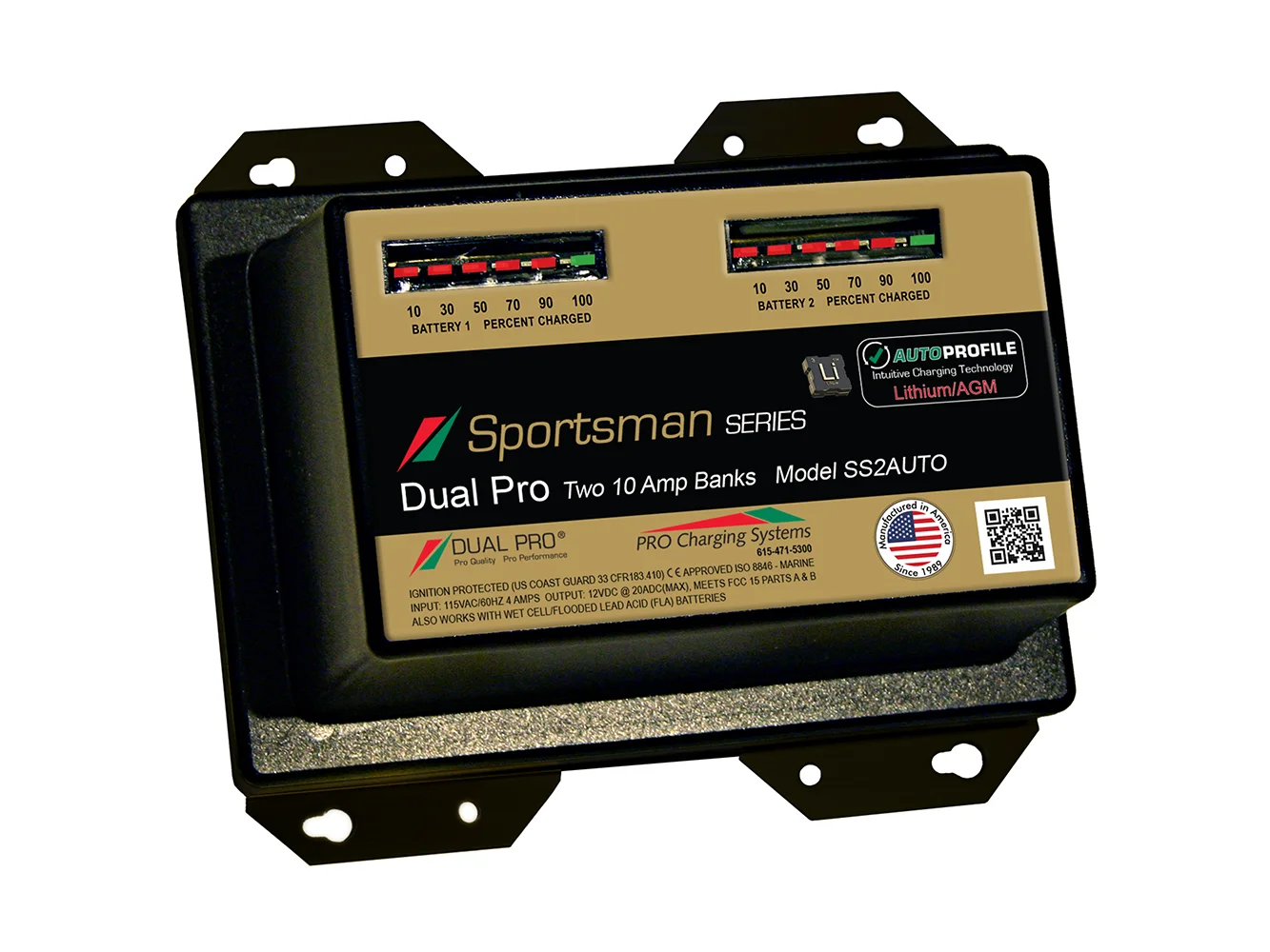 Dual Pro SS2 Auto 20A - 2-Bank Lithium/AGM Battery Charger