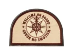 Marine Business Non-Slip WELCOME ON BOARD Half-Moon-Shaped Mat - Brown