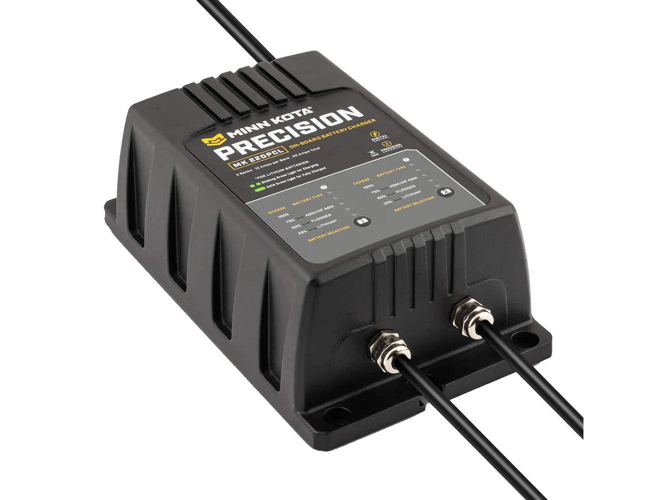 Minn Kota On-Board Precision Charger MK-220 PCL 2 Bank x 10 AMP LI Optimized Charger