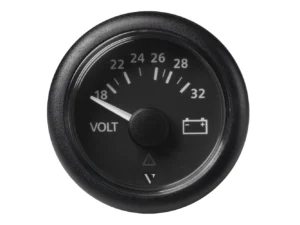 Veratron 52mm (2-1/16") Viewline Voltmeter 18-32V - Black Dial & Bezel