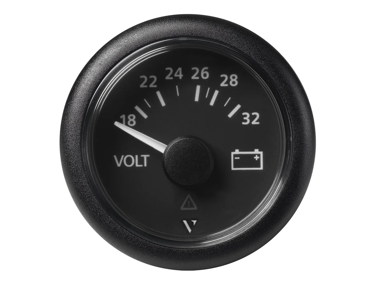 Veratron 52mm (2-1/16") Viewline Voltmeter 18-32V - Black Dial & Bezel