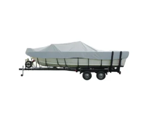 Carver Poly-Flex II Wide Series Styled-to-Fit Boat Cover f/18.5' Aluminum V-Hull Sterndrive Boats with Walk-Thru Windshield - Grey