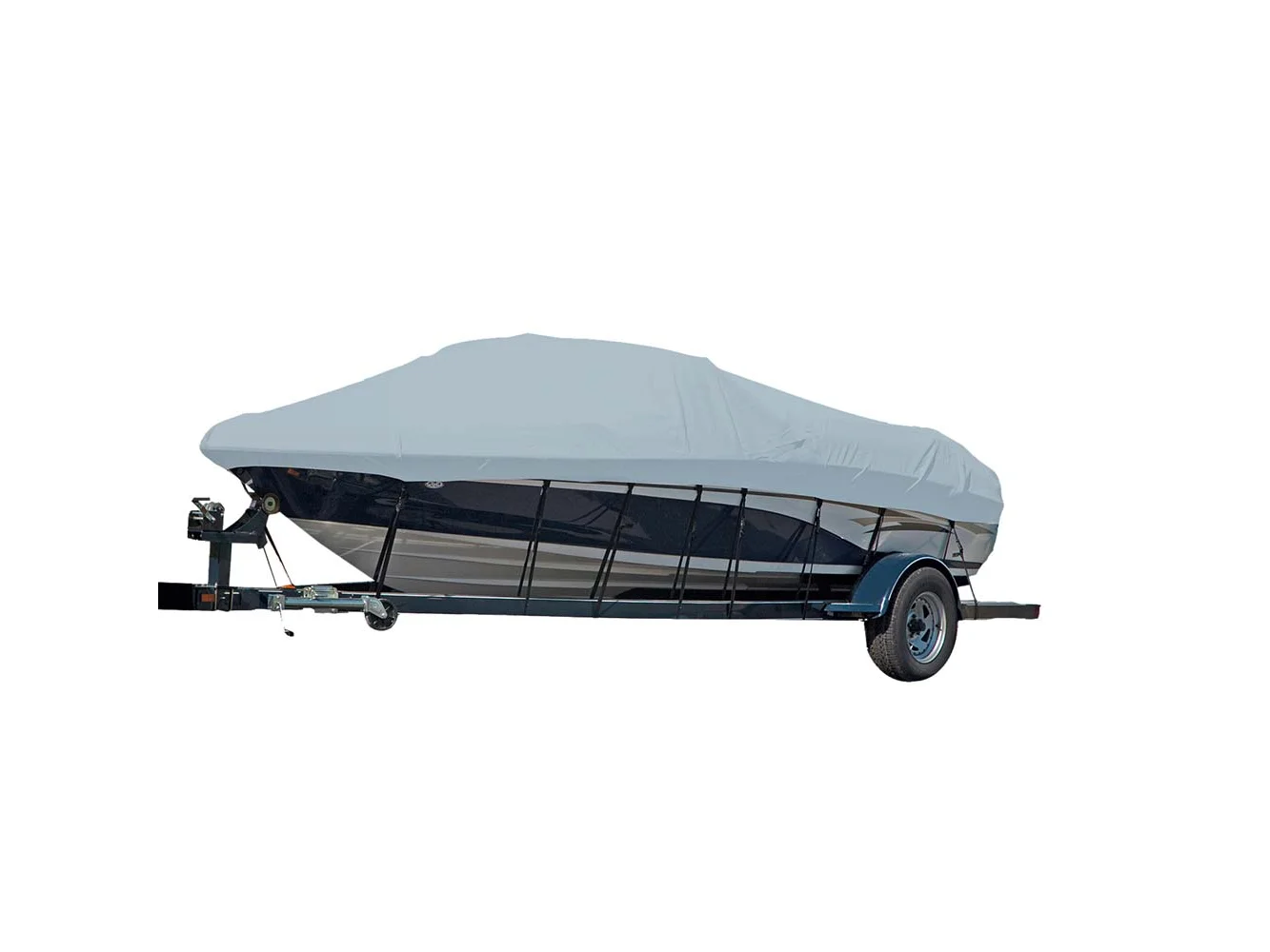 Carver Sun-DURA® Styled-to-Fit Boat Cover f/17.5' Sterndrive V-Hull Runabout Boats (Including Eurostyle) w/Windshield & Hand/Bow Rails - Grey