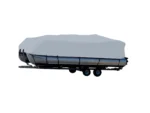 Carver Sun-DURA® Styled-to-Fit Boat Cover f/22.5' Pontoons w/Bimini Top & Partial Rails - Grey