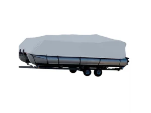 Carver Sun-DURA® Styled-to-Fit Boat Cover f/24.5' Pontoons w/Bimini Top & Partial Rails - Grey