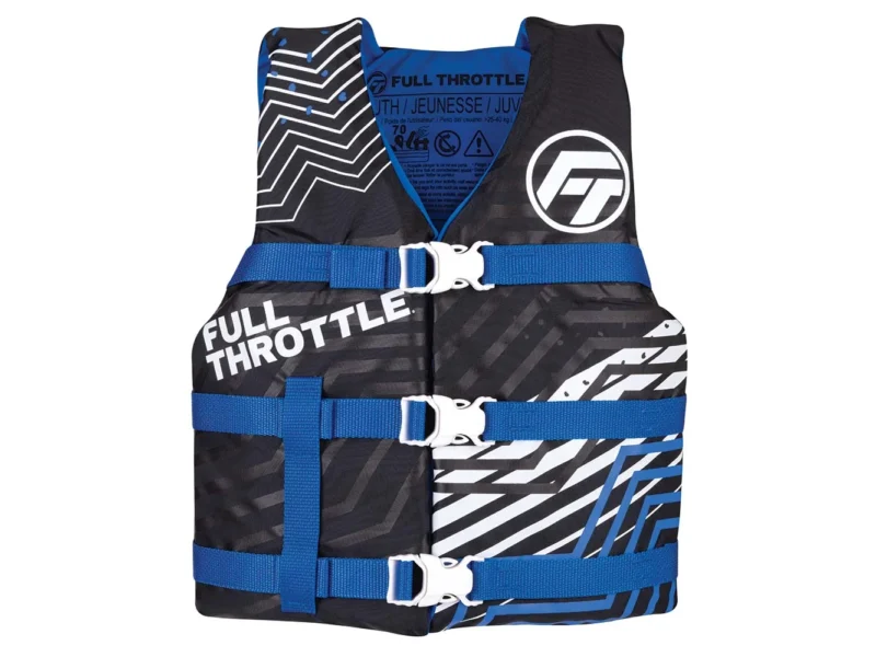 Full Throttle Youth Nylon Life Jacket - Blue/Black