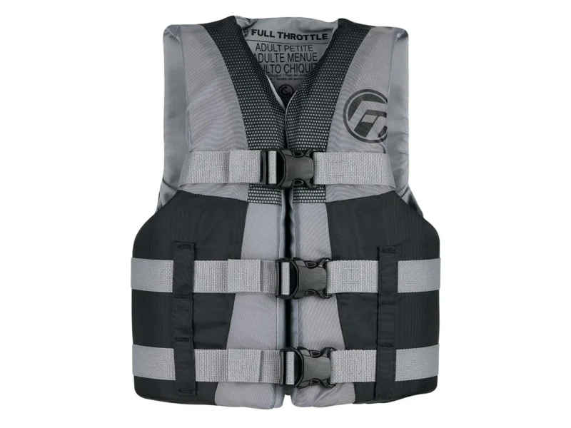 Full Throttle Teen Nylon Life Jacket - Grey/Black