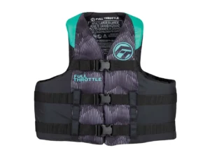 Full Throttle Adult Nylon Life Jacket - S/M - Aqua/Black
