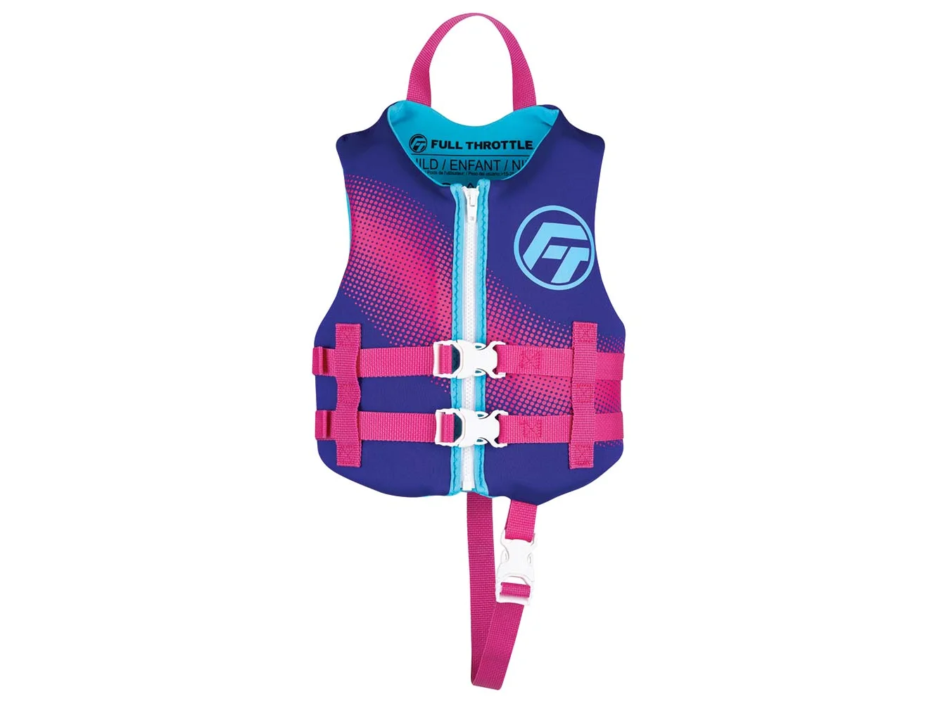 Full Throttle Child Rapid-Dry Life Jacket -Purple