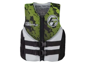 Full Throttle Junior Hinged Neoprene Life Jacket - Green