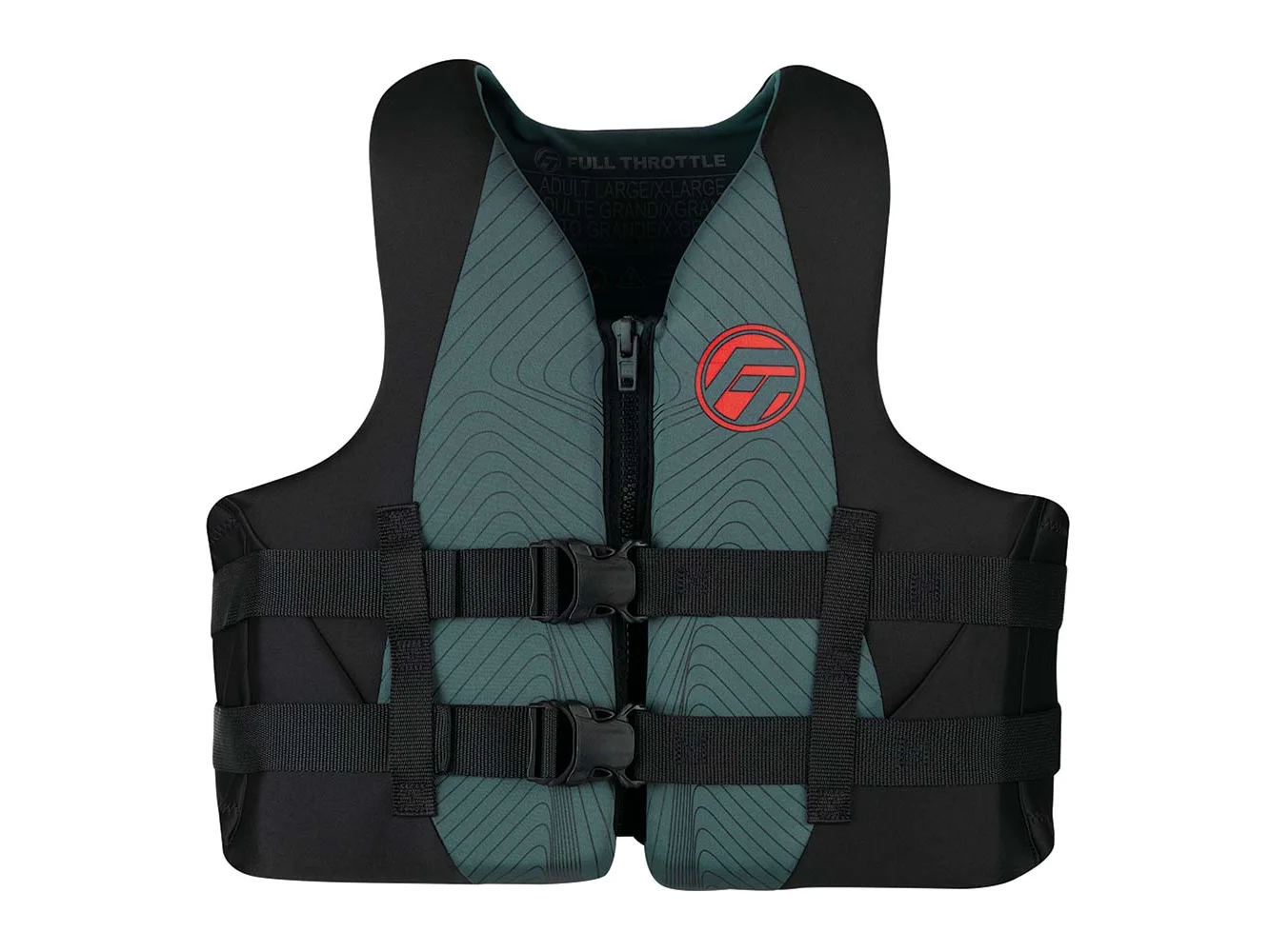Full Throttle Adult Rapid-Dry Life Jacket - 2XL/4XL - Grey/Black