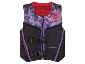 Full Throttle Youth Rapid-Dry Flex-Back Life Jacket - Pink/Black