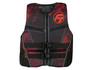 Full Throttle Men's Rapid-Dry Flex-Back Life Jacket - L - Black/Red