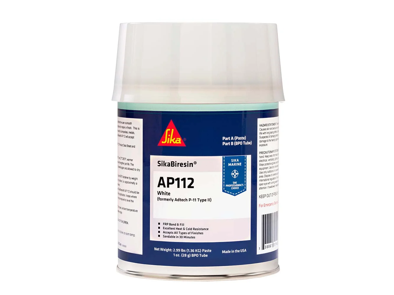 Sika SikaBiresin® AP112 White Quart BPO Hardener Required