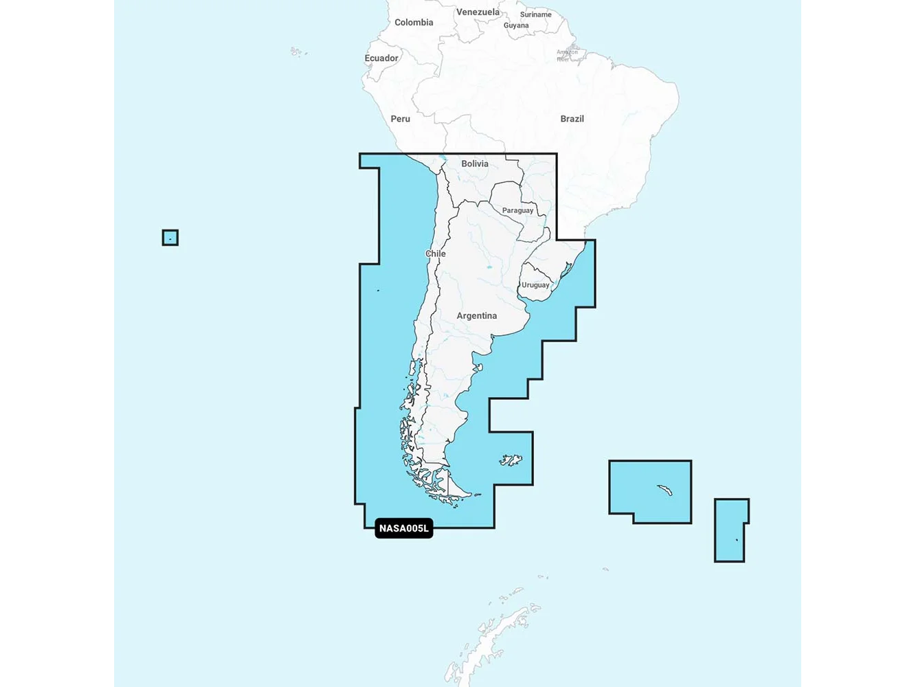 Navionics NASA005L - Chile, Argentina & Easter Island - Navionics+