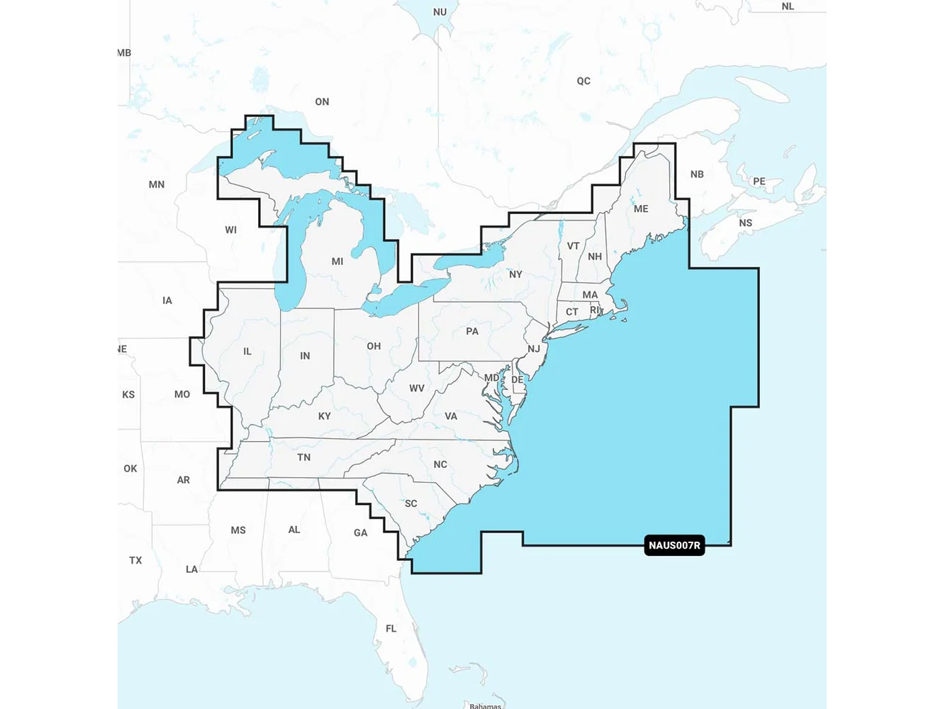 Navionics NAUS007R - U.S. East - Navionics+