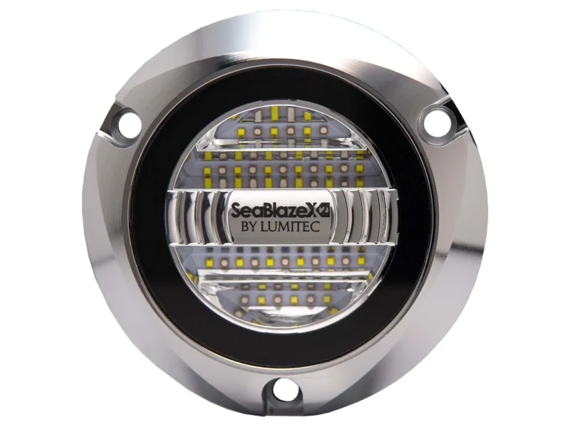 Lumitec SeablazeX2 Underwater Light Dual Color White Blue Polished Housing