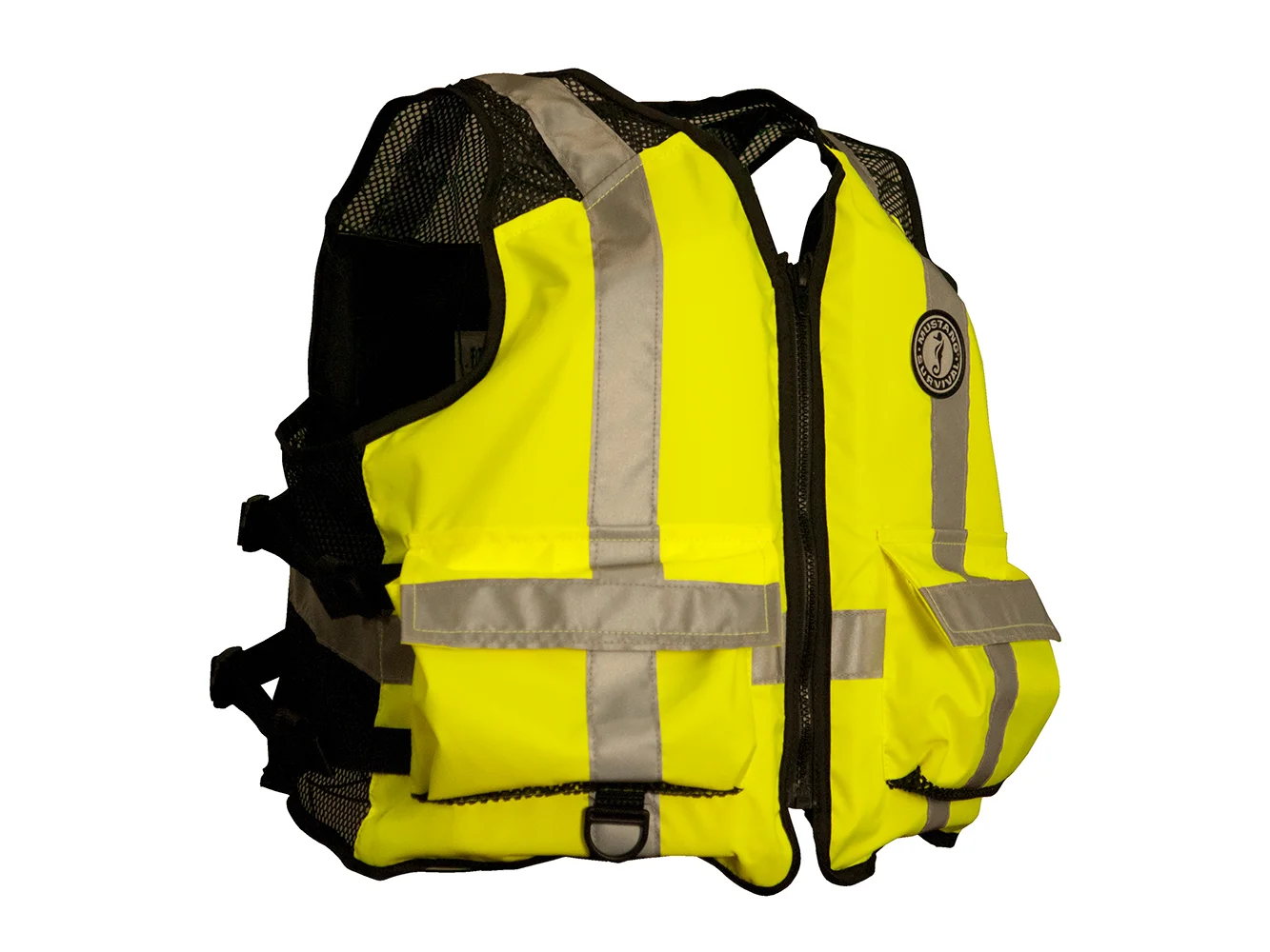 Mustang High Visibility Industrial Mesh Vest - Fluorescent Yellow/Green/Black - 4XL/5XL