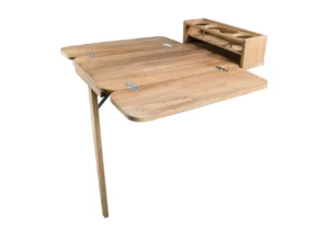 Whitecap Cockpit Table w/Folding Leaves & 4 Cupholders - Teak