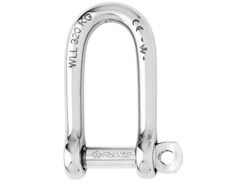 Wichard Self-Locking Long D Shackle - Diameter 6mm - 1/4"