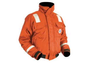 Mustang Classic Flotation Bomber Jacket w/Reflective Tape - Orange - Medium