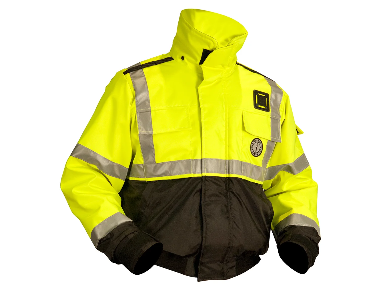 Mustang ANSI High Vis Flotation Bomber Jacket - Fluorescent Yellow/Green/Black - Small