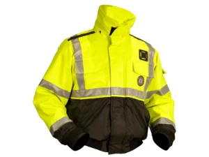 Mustang ANSI High Vis Flotation Bomber Jacket - Fluorescent Yellow/Green/Black - Medium