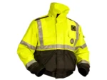 Mustang ANSI High Vis Flotation Bomber Jacket - Fluorescent Yellow/Green/Black - XXL