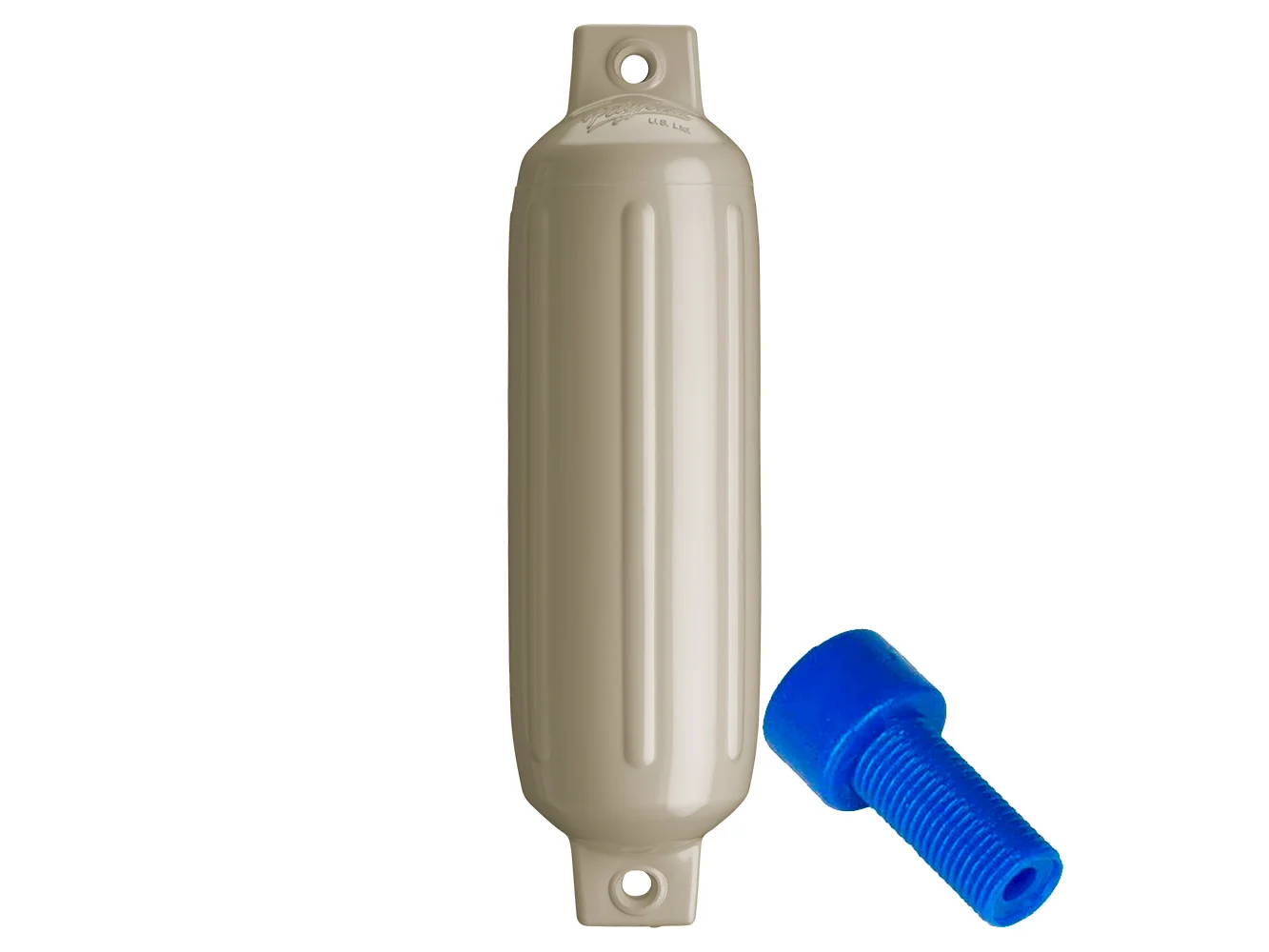 Polyform G-2 Twin Eye Fender 4.5" x 15.5" - Sand w/Adapter