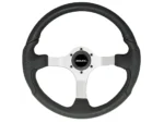 Uflex Nisida Steering Wheel 13.8" - Black Polyurethane Grip w/Black Aluminum Spokes
