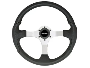Uflex Nisida Steering Wheel 13.8" - Black Polyurethane Grip w/Black Aluminum Spokes