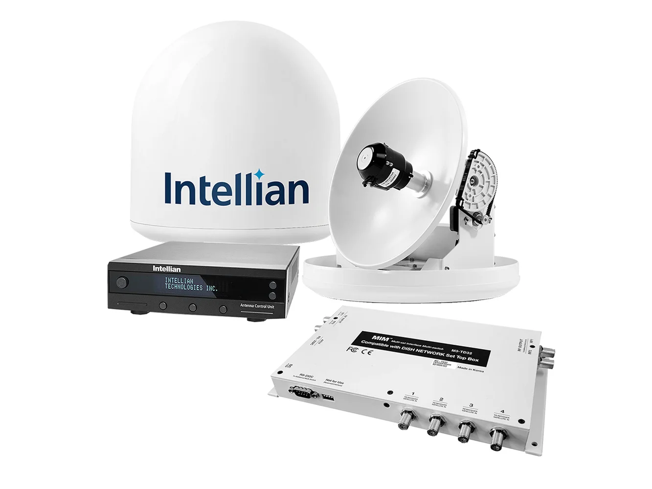 Intellian i2 US System w/DISH/Bell MIM-2 (w/3M RG6 Cable) & 15M RG6 Cable