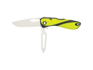 Wichard Offshore Knife - Serrated Blade - Shackler/Spike - Fluorescent