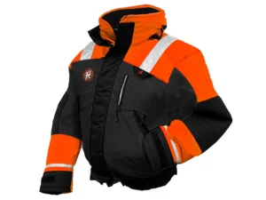 First Watch AB-1100 Flotation Bomber Jacket - Hi-Vis Orange/Black - Large