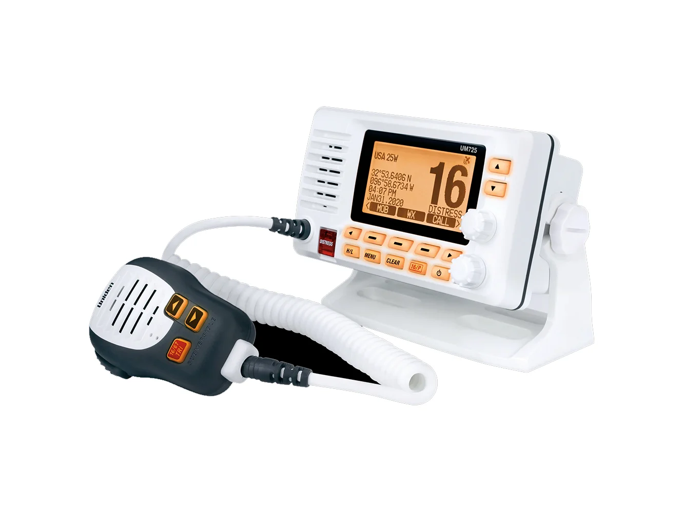 Uniden UM725 Fixed Mount Marine VHF Radio - White