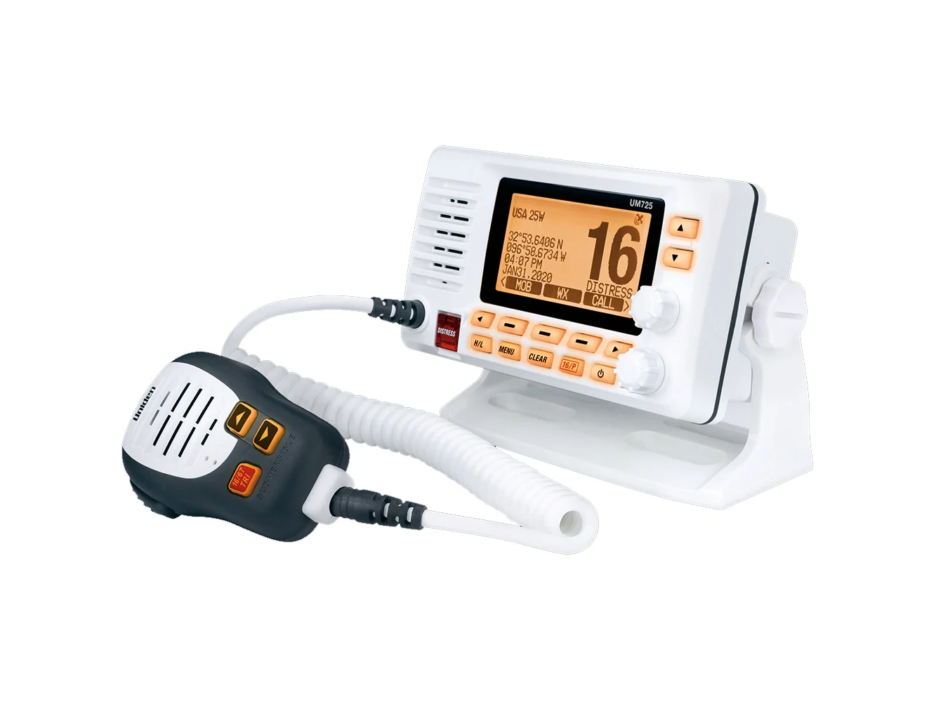 Uniden UM725 Fixed Mount VHF w/GPS & Bluetooth - White