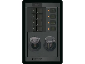Blue Sea 1495 - 360 Panel - 4 Position 12V w/Dual USB & 12V Socket